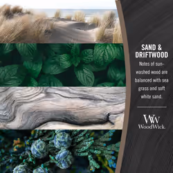 WoodWick Large Hourglass Candle  Sand/Driftwood - Premium Soy Blend Wa