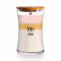 WoodWick Large Hourglass Candle Island Getaway - Premium Soy Blend Wax Pluswick Innovation Wood Wick Made in USA
