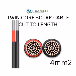 Solar Panel Cable H1Z2Z2-K Double insulated 1800V high performance Cut to Length Twin Core 4mm2 Choice Of Lengths - 3 metres