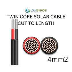Solar Panel Cable H1Z2Z2-K Double insulated 1800V high performance Cut to Length Twin Core 4mm2 Choice Of Lengths - 15 metres