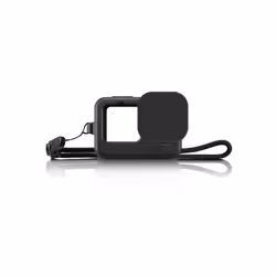 PULUZ for GoPro HERO12 Black /11 Black /10 Black /9 Black Silicone Protective Case Cover with Wrist Strap & Lens Cover(Black)