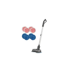 AirCraft PowerGlide Cordless Rechargeable Hard Floor Cleaner and Polisher Bundle With 8 Cleaning Buffing Pads, Perfect for Wood, Tile, Laminate and Ha