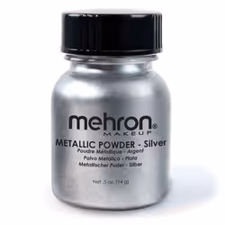 Mehron Makeup Metallic Powder Metallic chrome Powder Pigment for Face & Body Paint, Eyeshadow, and Eyeliner 5 oz (14 g) (Sil ...