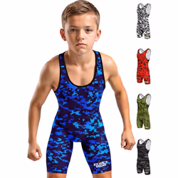 Exxact Sports Digital Camouflage Youth Wrestling Singlet For Boys  Premium Powerlifting Singlet  Kids Wrestling Singlets For  ...