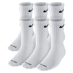 Nike Dry Cushion Crew Training Socks (6 Pair) (White/Black)