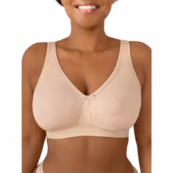 Fruit of the Loom womens Plus Size Wireless cotton Full coverage Bra Sand 42DDD US