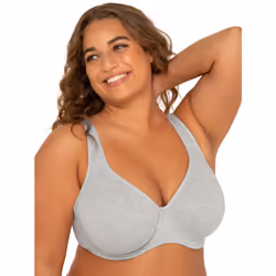 Fruit of the Loom Women's Plus-Size Cotton Unlined Underwire Bra  Heather Grey  38DD