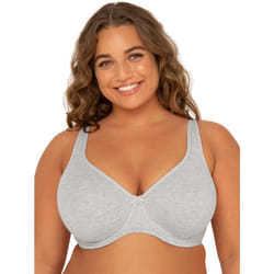 Fruit of the Loom Women's Plus-Size Cotton Unlined Underwire Bra  Heather Grey  38DDD