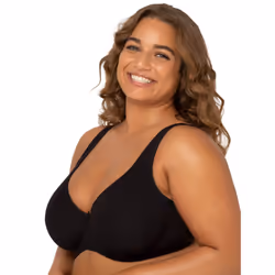 Fruit of the Loom Women's Plus-Size Cotton Unlined Underwire Bra  Black Hue  44C