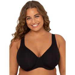 Fruit of the Loom Women's Plus-Size Cotton Unlined Underwire Bra  Black Hue  40DD