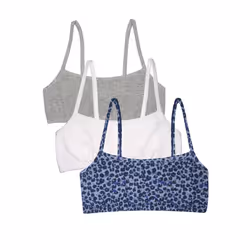 Fruit of the Loom girls Spaghetti Strap Sports Bra Multi LeoWhitegrey Heather 30