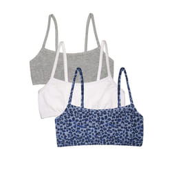Fruit of the Loom girls Spaghetti Strap Sports Bra  Multi LeoWhitegrey Heather  30