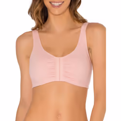 Fruit of the Loom Women's Front Closure Cotton Bra  Blushing Rose/Charcoal/White 3-Pack  38