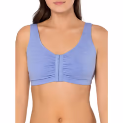 Fruit of the Loom Women's Front Closure Cotton Bra  Blue Gem Heather/White/Grey 3-Pack  48