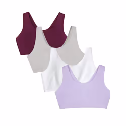 Fruit of the Loom Womens Built Up Tank Style Value Pack Sports Bra  Purple/White/Lilac/Grey  40 US