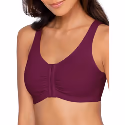 Fruit of the Loom Women's Front Close Builtup Sports Bra  Lilac Whisper/White/Purple Velvet  36