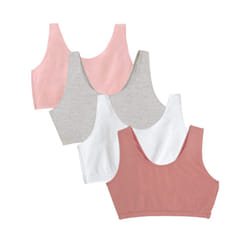 Fruit of the Loom Cotton Tank Bra for Women-Ultimate Comfort & Breathable Fit  Dusk/White/Blush/Grey Heather  42