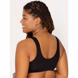 Fruit of the Loom Women's Front Close Sports Bra-Cotton Blend  Easy Fit & Built-Up Support  Black  46