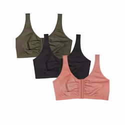 Fruit of the Loom Women's Front Close Builtup Sports Bra  Desert Dusk/Olive Night/Black  40