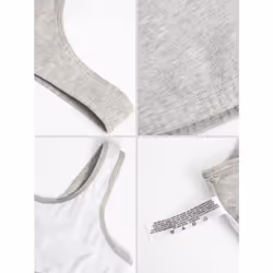Fruit of the Loom Girls' Multi Cotton Built-Up Stretch Sports Bra Available in 6 Packs  White/Black/Mint/Black/White/Grey  32