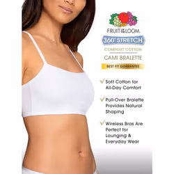 Fruit of The Loom Women's Spaghetti Strap Cotton Pullover Sports Bra Value Pack  Stripe/Stripe/White/White/Blush/Blush