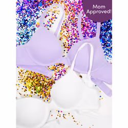 Fruit of the Loom Girls' First T-Shirt Bra with Underwire  Stellar Orchid/White