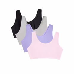 Fruit of the Loom Women's Built Up Tank Style Sports Bra  Kitty Pink/Hyacinth/Grey Heather/Black Hue