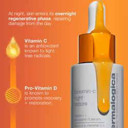 Dermalogica BioLumin-C Night Restore Vitamin C Serum for face  Overnight Skin Hydration and Barrier Repair Serum  0.85 fl oz