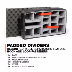 Wheeled Series 935 Lightweight NK-7 Resin Waterproof Protective Case and Padded Divider - Orange
