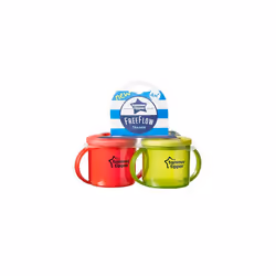 Free Flow Trainer Cup with Handles, BPA-Free, 6oz, 2 Count (Designs May Vary)