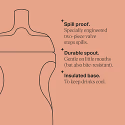 Tommee Tippee Insulated Sporty Bottle  9oz  No Spill Toddler Water Bottle For 12 months +  Two-Piece Valve Helps Stop Spills  Pack of 2  Pink and Mint