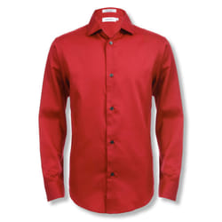 Calvin Klein Boys' Long Sleeve Sateen Dress Shirt  Button-down Style W