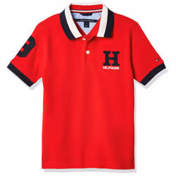 Tommy Hilfiger Boys Short Sleeve Matt Polo Shirt Regal Red 12-14