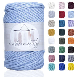 Makromecity  Single Strand Macrame cord 3 mm x 328 feet 3mm Single Strand Baby Blue cotton cord for Macrame Art  crafts for Wall Hangings  Keychains 2