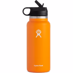 Water Bottle | Straw Lid Design for Teenager Adult Sports Gym Fitness Outdoor - Orange, 32oz