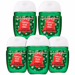 Bath & Body Works Vanilla Bean Noel 5-Pack PocketBac Hand Sanitizers Bottle Artwork Varies