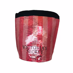 Victoria's Secret Victorias Secret Storage Bag Pink Sequin with Black Drawstring