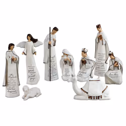 Lighthouse Christian Products 161938 A Savior is Born Scriptured Nativity Set Sculpture  No.77420
