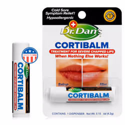 Dr. Dan's Cortibalm-1 pack- for Dry Cracked Lips - Healing Lip Balm for Severely Chapped Lips - Designed for Men  Women and Children