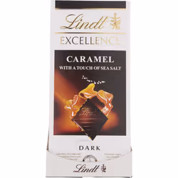 10 X Lindt Excellence Caramel with Sea Salt Dark Chocolate Bar 100g