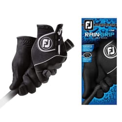 FootJoy Mens RainGrip Pair Golf Glove Black Small  Pair