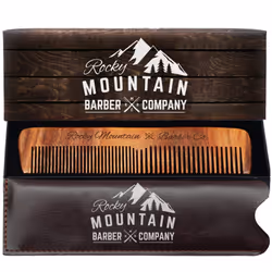 Hair Comb  Wood with AntiStatic  No Snag with Fine and Medium Tooth for Head Hair  Beard  Mustache with Premium Carrying Pouc