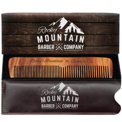 Hair Comb  Wood with AntiStatic  No Snag with Fine and Medium Tooth for Head Hair  Beard  Mustache with Premium Carrying Pouc