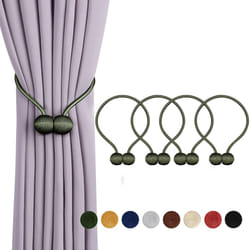 IHClink Strong Magnetic Curtain Tiebacks Decorative Curtain Holdbacks Holders Woven Curtain Ties Buckles Ropes for Drapes Window (Green,4pcs)