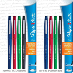 Paper Mate Flair Felt Tip Pens  Medium Point (0.7mm)  Business Colors  8 Count
