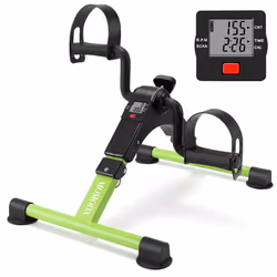 Pedal Exerciser Desk Exercise Bike Leg and Arm Bike with LCD Monitor Foldable (black/green)