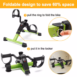 Pedal Exerciser Desk Exercise Bike Leg and Arm Bike with LCD Monitor Foldable (black/green)