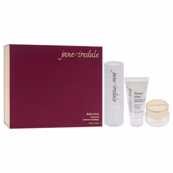 Reflections Makeup Kit by Jane Iredale for Women - 3 Pc Gift Set 0.26oz Glow Time Highlighter Stick - Solstice, 0.03oz 24-Karat Gold Dust
