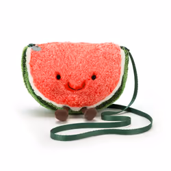 Jellycat Amuseable Watermelon Plush Bag Crossbody Purse with Zip Top Gifts for Kids Girls Tweens and Teens