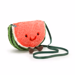 Jellycat Amuseable Watermelon Plush Bag Crossbody Purse with Zip Top Gifts for Kids Girls Tweens and Teens